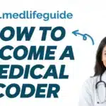 Visual guide on becoming a medical coder, detailing necessary education, certification, and career advancement strategies.
