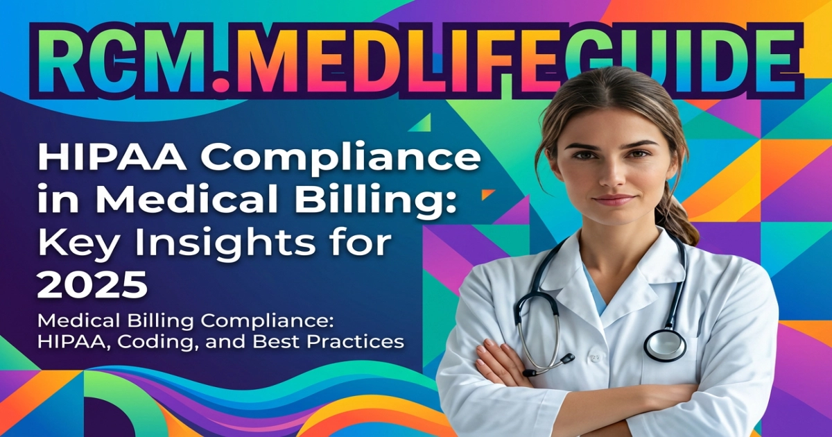Medical billing and coding guide cover featuring a stethoscope and medical documents on a desk.